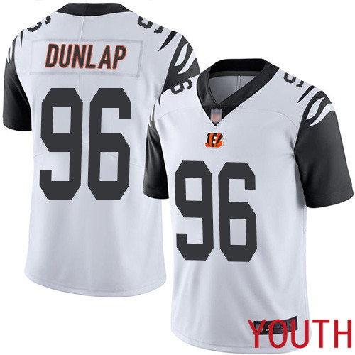 Cincinnati Bengals Limited White Youth Carlos Dunlap Jersey NFL Footballl #96 Rush Vapor Untouchable->youth nfl jersey->Youth Jersey